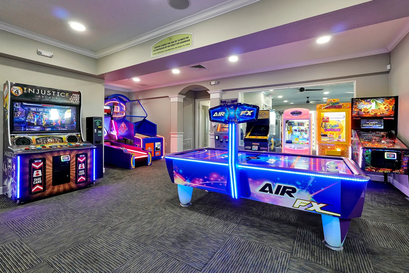 Resort arcade with tons of games to keep kids of all ages happy