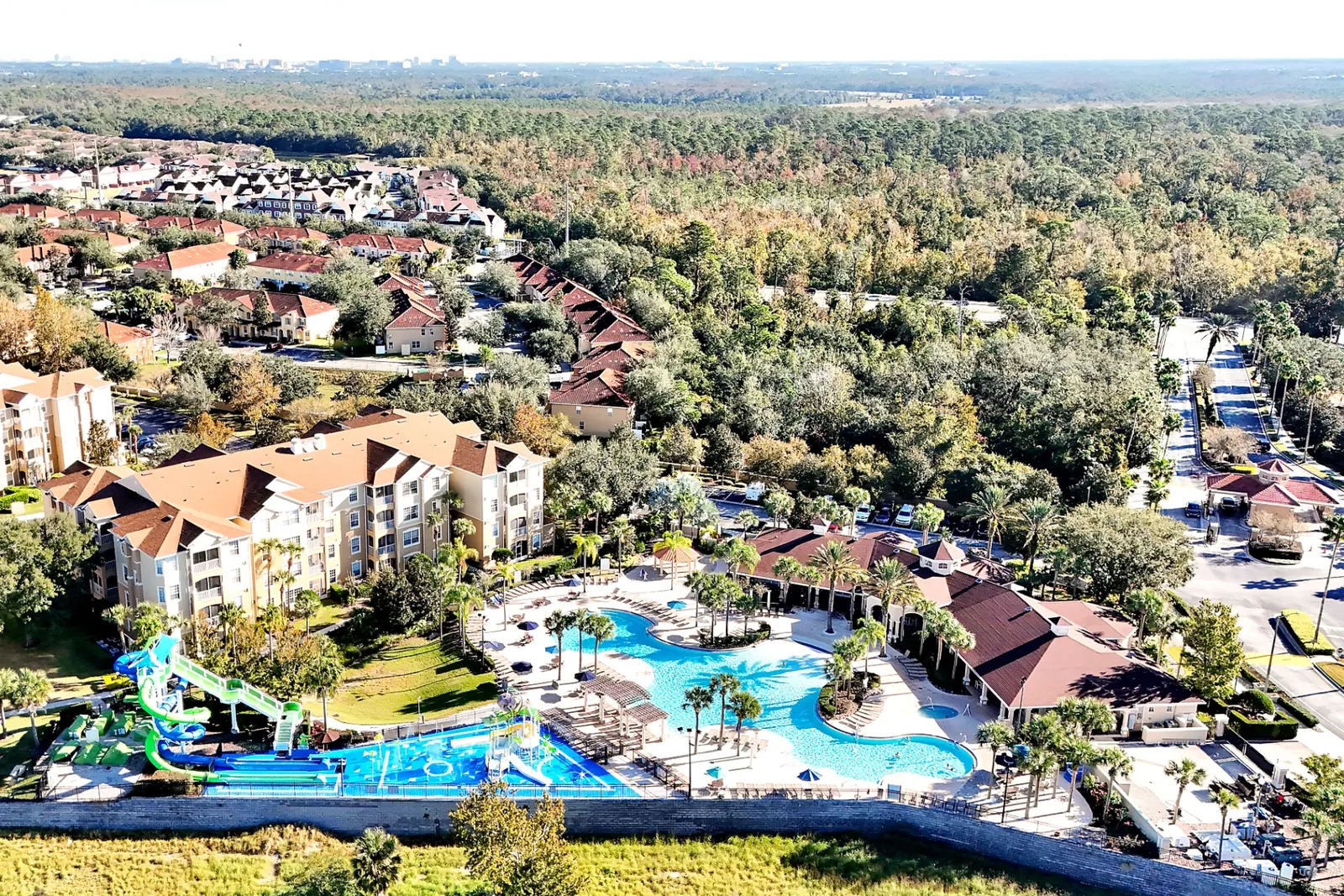 Aerial view of Windsor Hills Resort and water park